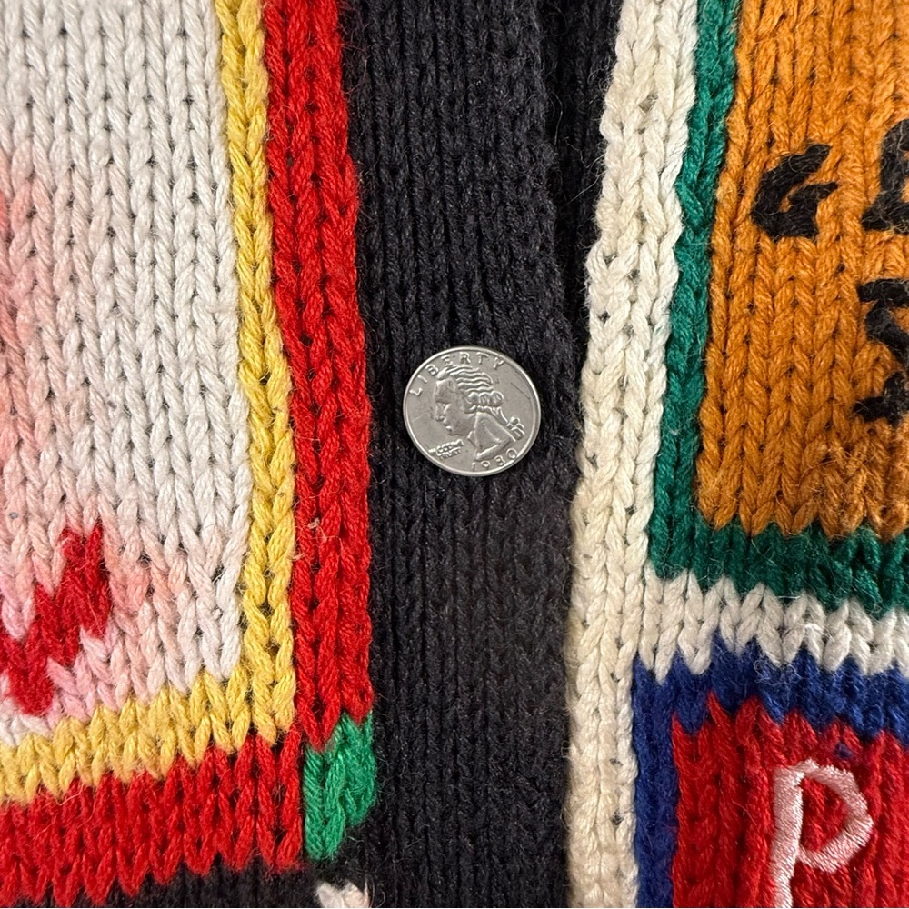 VTG 1990 The Eagle’s Eye General Store Groceries Cola Women’s Cardigan Size L - Picture 7 of 12
